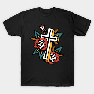 Flower and cross T-Shirt